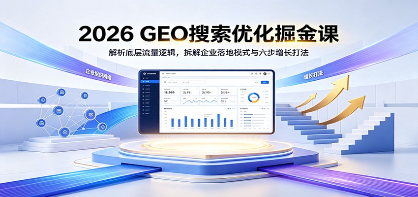 2026 GEO搜索优化掘金课：解析底层流量逻辑，拆解企业落地模式与六步增长打法-宇文网创