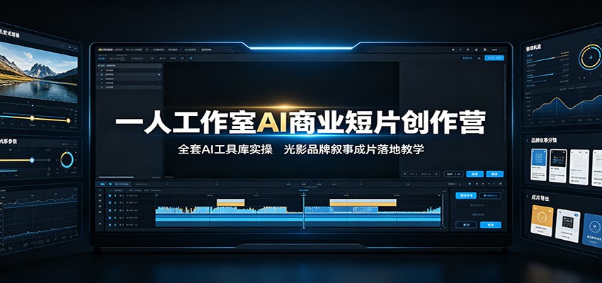 一人工作室AI商业短片创作营:全套AI工具库实操,光影品牌叙事成片落地教学-宇文网创