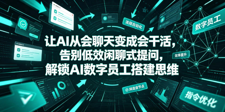 让AI从会聊天变成会干活,告别低效闲聊式提问,解锁AI数字员工搭建思维-宇文网创