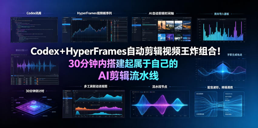 Codex+HyperFrames自动剪辑视频王炸组合!30分钟内搭建起属于自己的AI剪辑流水线(完整版实操教程手册)-宇文网创