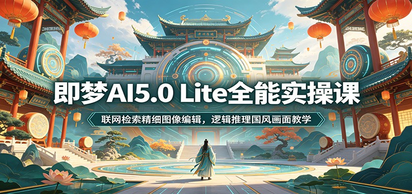 即梦AI5.0 Lite全能实操课:联网检索精细图像编辑,逻辑推理国风画面教学-宇文网创