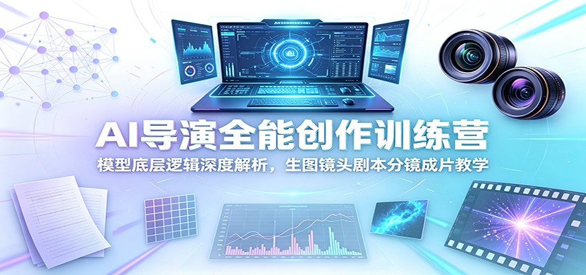 AI导演全能创作训练营:模型底层逻辑深度解析,生图镜头剧本分镜成片教学-宇文网创