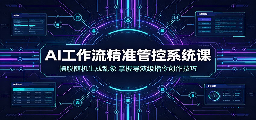 AI工作流精准管控系统课:摆脱随机生成乱象,掌握导演级指令创作技巧-宇文网创