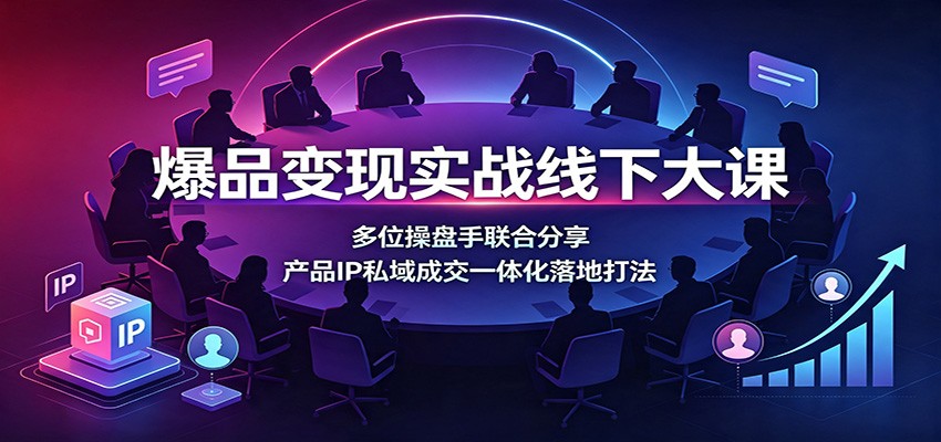 爆品变现实战线下大课：多位操盘手联合分享，产品IP私域成交一体化落地打法-宇文网创