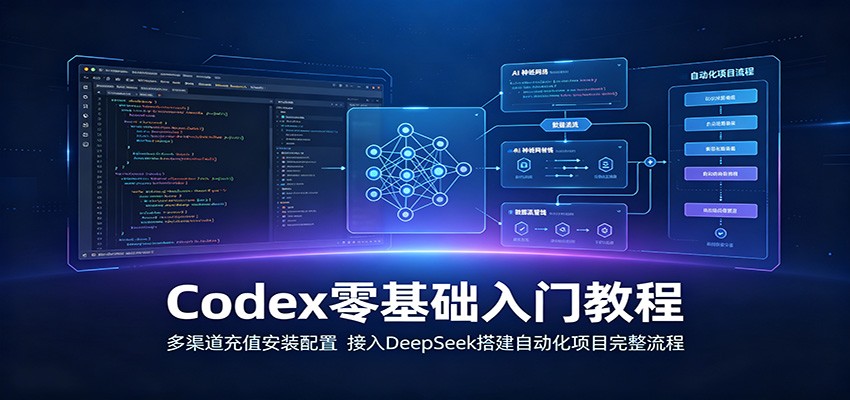 Codex零基础入门教程：多渠道充值安装配置，接入DeepSeek搭建自动化项目完整流程-宇文网创
