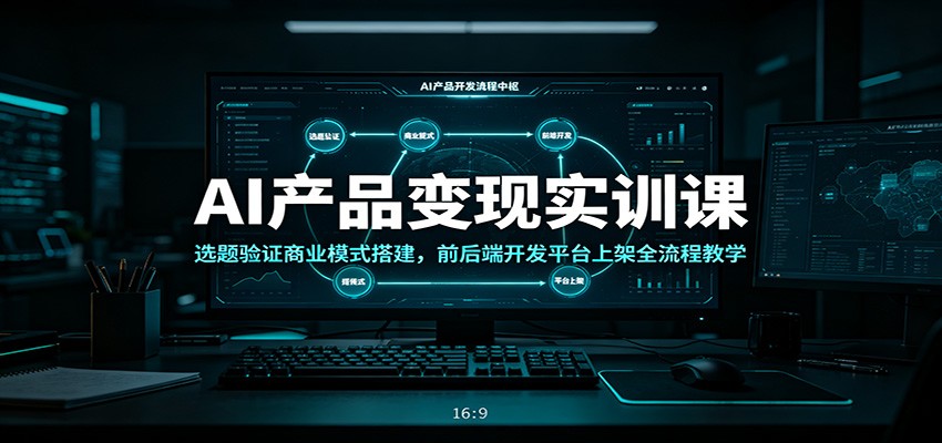 AI产品变现实训课：选题验证商业模式搭建，前后端开发平台上架全流程教学-宇文网创