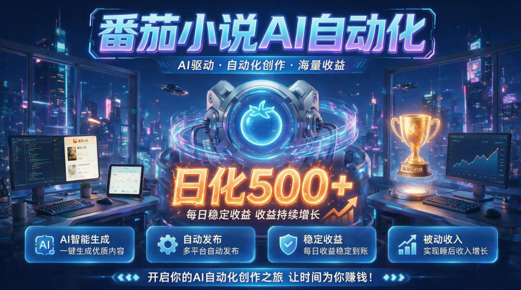 小白可做番茄AI，居家轻创业，每日稳赚500➕，普通人低门槛轻松线上增收【揭秘】-宇文网创