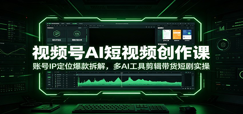 视频号AI短视频创作课：账号IP定位爆款拆解，多AI工具剪辑带货短剧实操-宇文网创