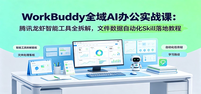 WorkBuddy全域AI办公实战课:腾讯龙虾智能工具全拆解,文件数据自动化Skill落地教程-宇文网创