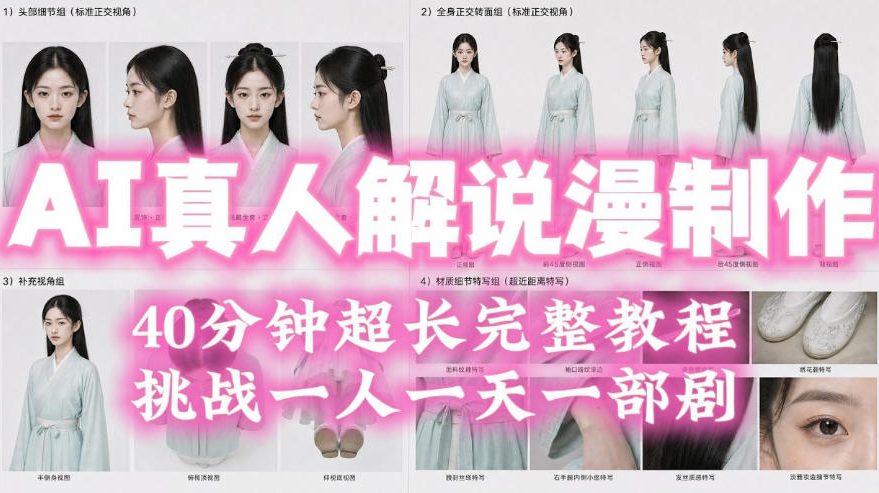 2026年AI真人解说漫剧自动批量化制作教程,40分钟超长完整,自动批量化制作,挑战一人一天一部剧!-宇文网创
