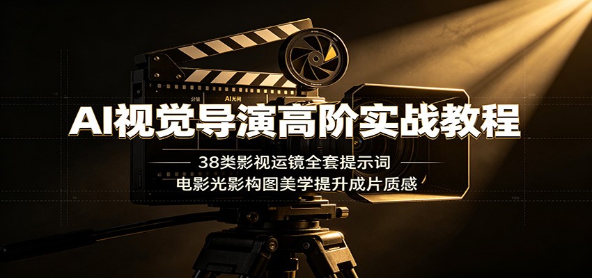 AI视觉导演高阶实战教程：38类影视运镜全套提示词，电影光影构图美学提升成片质感-宇文网创