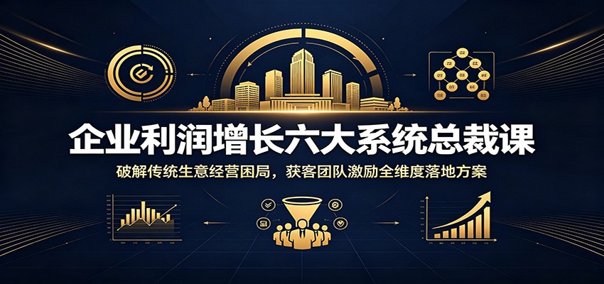 企业利润增长六大系统总裁课：破解传统生意经营困局，获客团队激励全维度落地方案-宇文网创