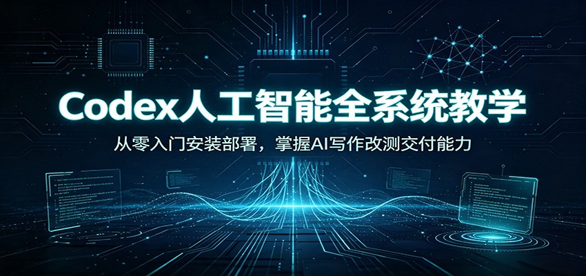 Codex人工智能全系统教学：从零入门安装部署，掌握AI写作改测交付能力-宇文网创