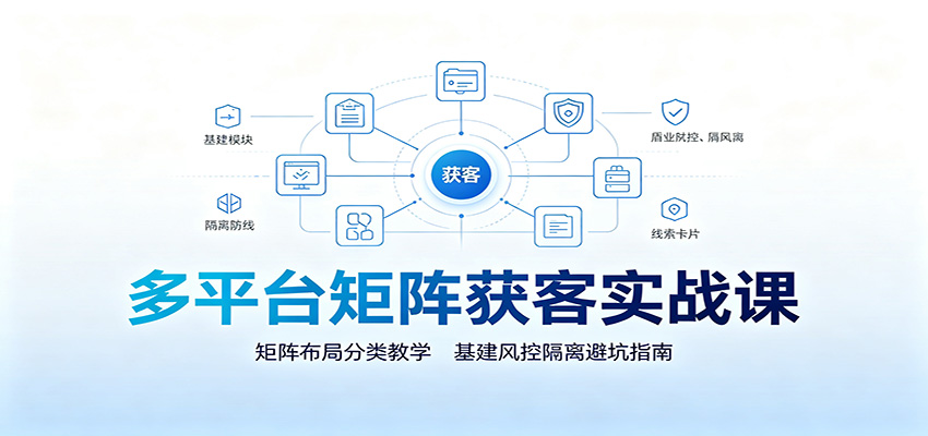 多平台矩阵获客实战课：矩阵布局分类教学，基建风控隔离避坑指南-宇文网创