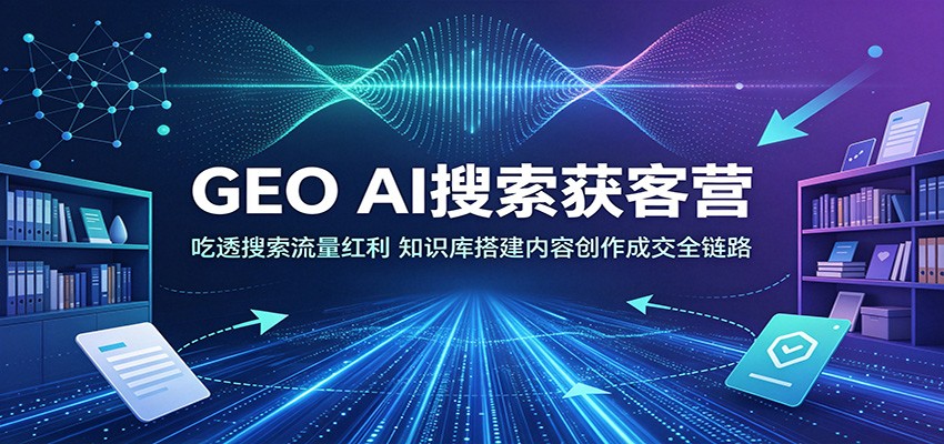 GEO AI搜索获客营:吃透搜索流量红利,知识库搭建内容创作成交全链路-宇文网创