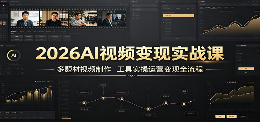2026AI视频变现实战课：多题材视频制作，工具实操运营变现全流程-宇文网创