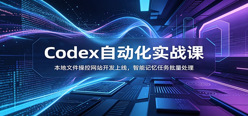 Codex自动化实战课：本地文件操控网站开发上线，智能记忆任务批量处理-宇文网创