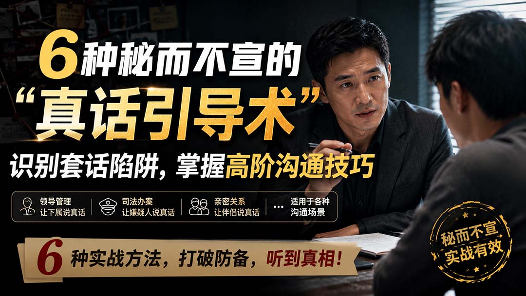 （20113期）付费文章：6种秘而不宣的“真话引导术”识别套话陷阱，掌握高阶沟通技巧-宇文网创