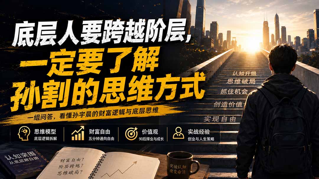(20040期)付费文章:底层人要跨越阶层,一定要了解孙割的思维方式-宇文网创