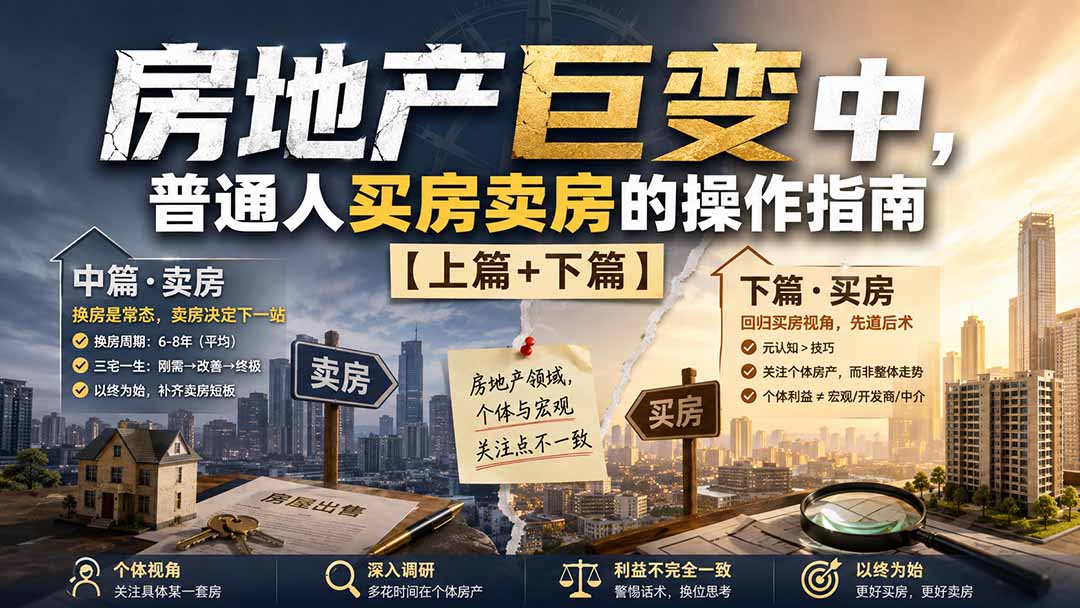 (20021期)付费文章:房地产巨变中,普通人买房卖房的操作指南【上篇+下篇】-宇文网创