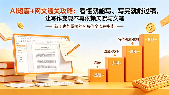 (19655期)AI短篇+网文通关攻略-更新:看懂就能写、写完就能过稿,让写作变现不再依赖天赋与文笔-宇文网创