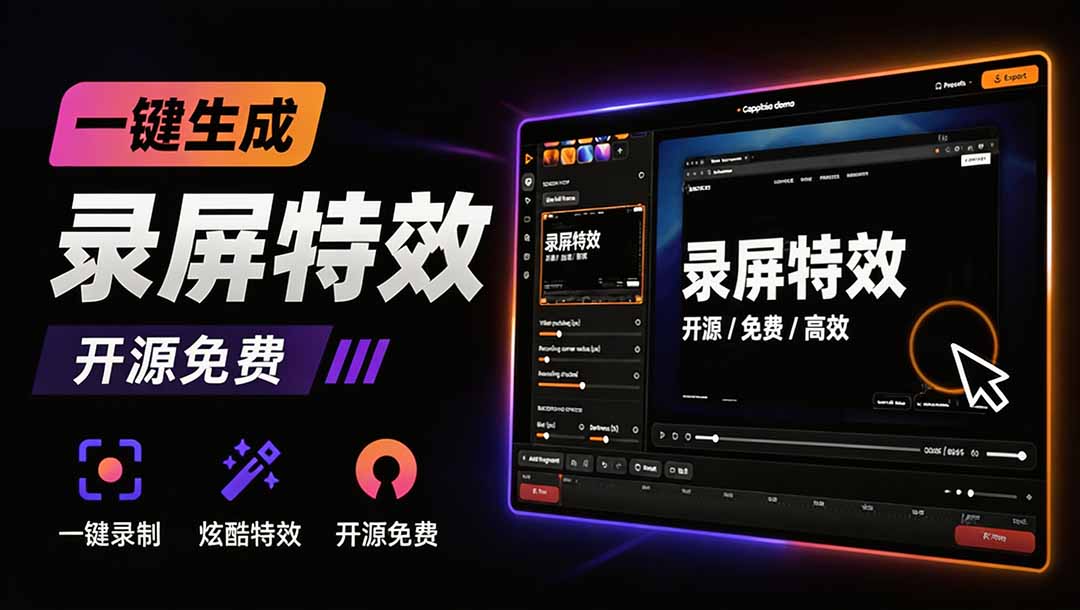(19893期)Windows录屏神器来了!一键添加自动缩放、光标润色与画面美化效果,轻松省下笔录屏软件费用 Capptivo-宇文网创