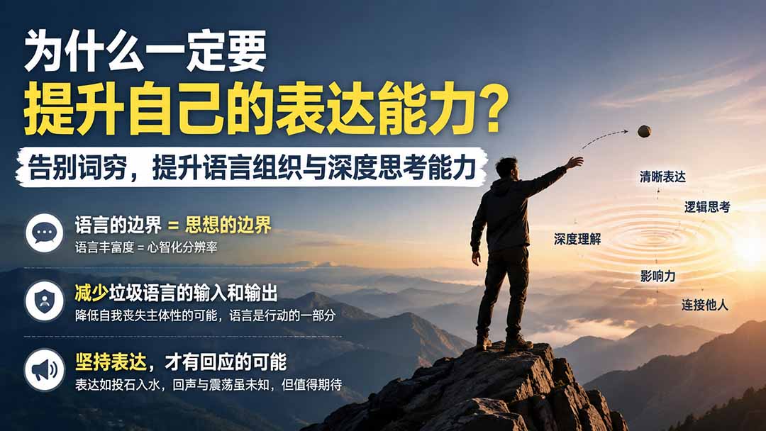 （20070期）付费文章：为什么一定要提升自己的表达能力？告别词穷，提升语言组织与深度思考能力-宇文网创