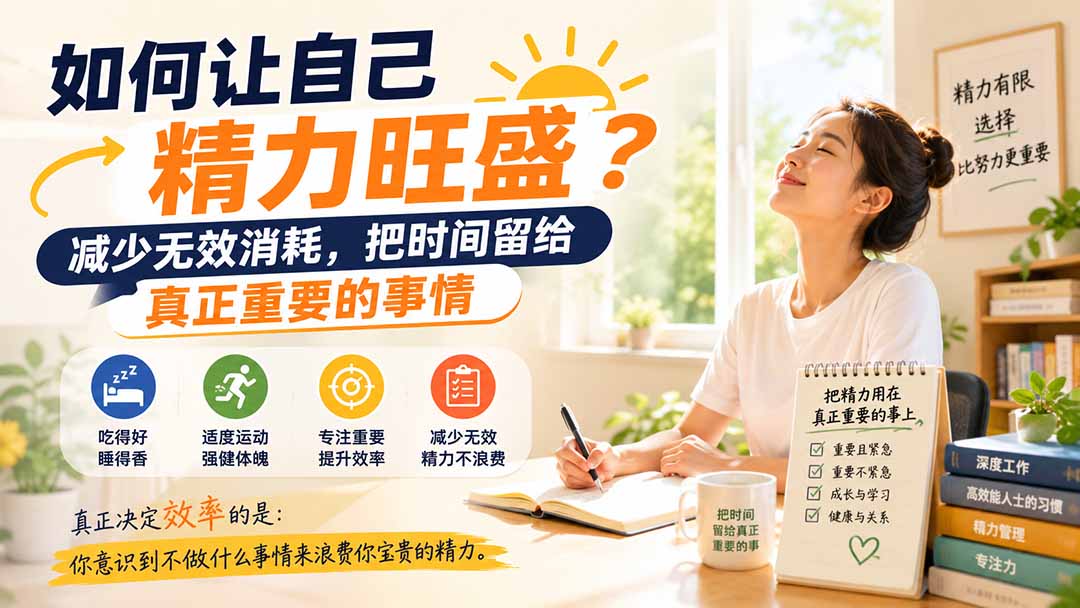 （20071期）付费文章：如何让自己精力旺盛？减少无效消耗，把时间留给真正重要的事情-宇文网创