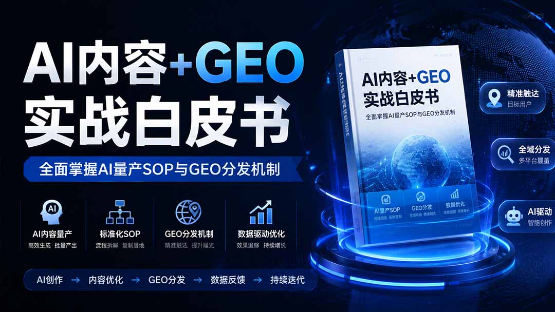 （19729期）AI内容+GEO实战白皮书。全面掌握AI量产SOP与GEO分发机制-宇文网创