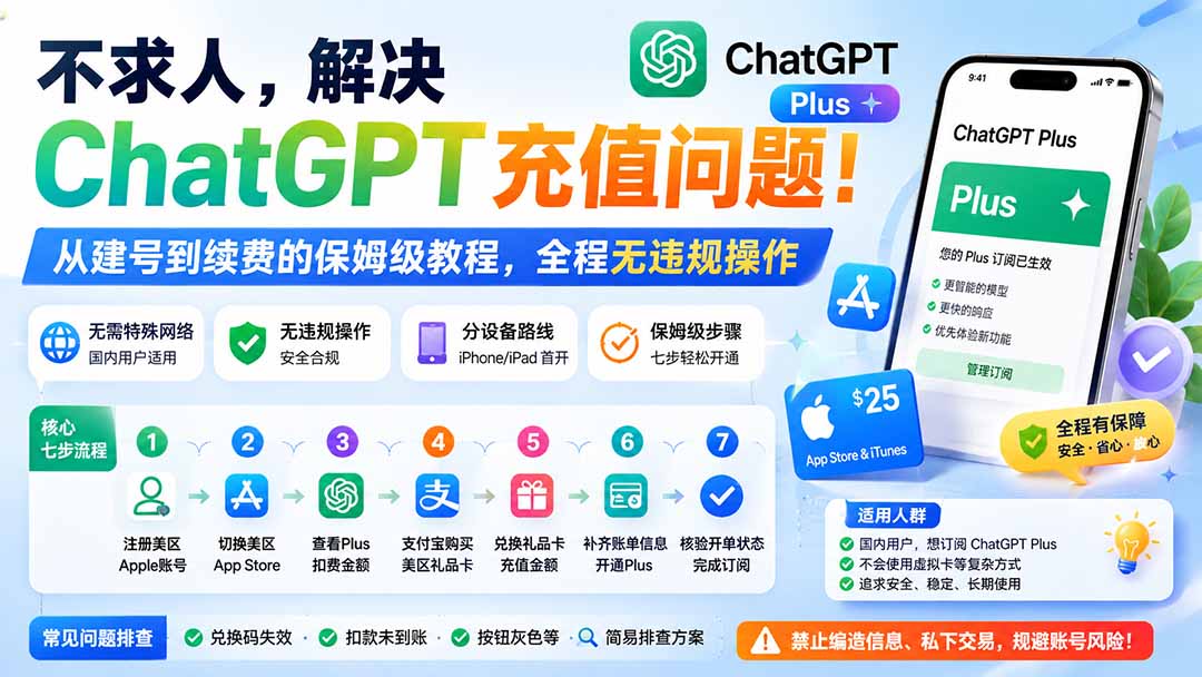 (19898期)不求人,解决ChatGPT充值问题!从建号到续费的保姆级教程,全程无违规操作-宇文网创