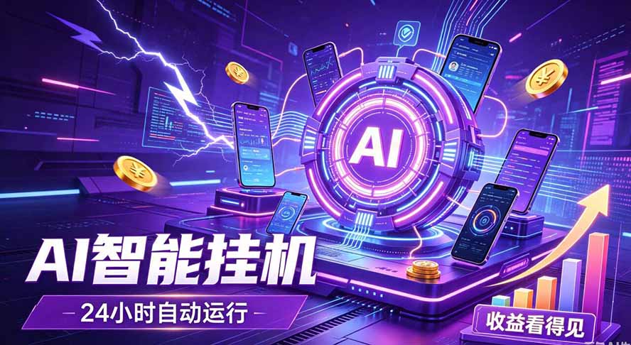 （19755期）AI智能广告挂机，躺赚新模式 设备托管运行，解放双手持续变现-宇文网创