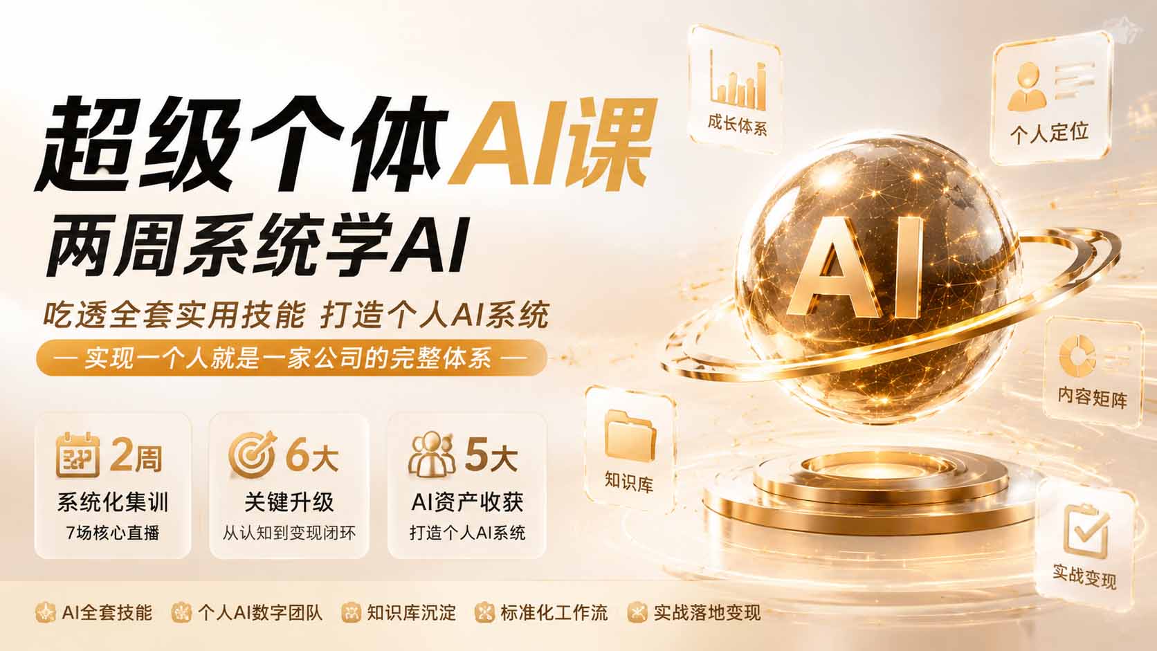 (20034期)超级个体AI课 两周系统学AI;吃透全套实用技能打造个人AI系统,实现一个人就是一家公司的完整体系(更新0823)-宇文网创
