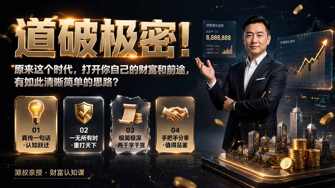 (19661期)付费文章:道破极密!原来这个时代,打开你自己的财富和前途,有如此清晰简单的思路?-宇文网创