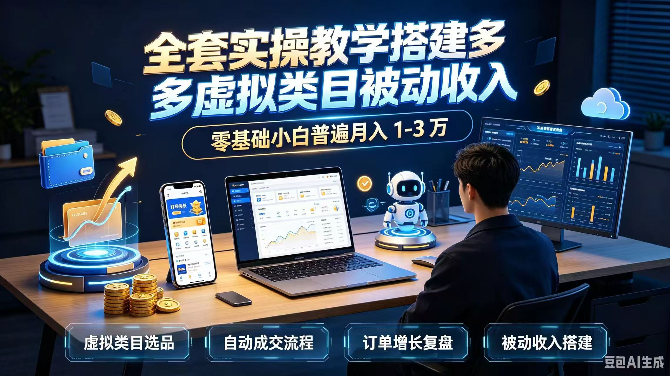 （20076期）全套实操教学搭建多多虚拟类目被动收入，零基础小白普遍月入 1-3 万-宇文网创