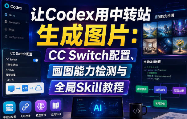 让Codex用中转站生成图片：CC Switch配置、画图能力检测与全局Skill教程-宇文网创