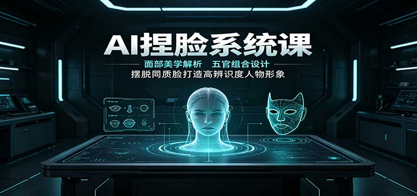 AI捏脸系统课:面部美学解析,五官组合设计,摆脱同质脸打造高辨识度人物形象-宇文网创