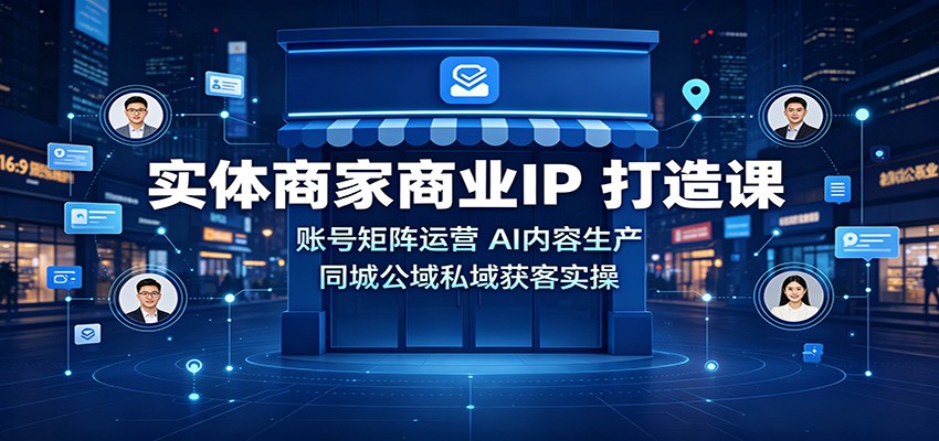 实体商家商业IP打造课：账号矩阵运营，AI内容生产，同城公域私域获客实操-宇文网创