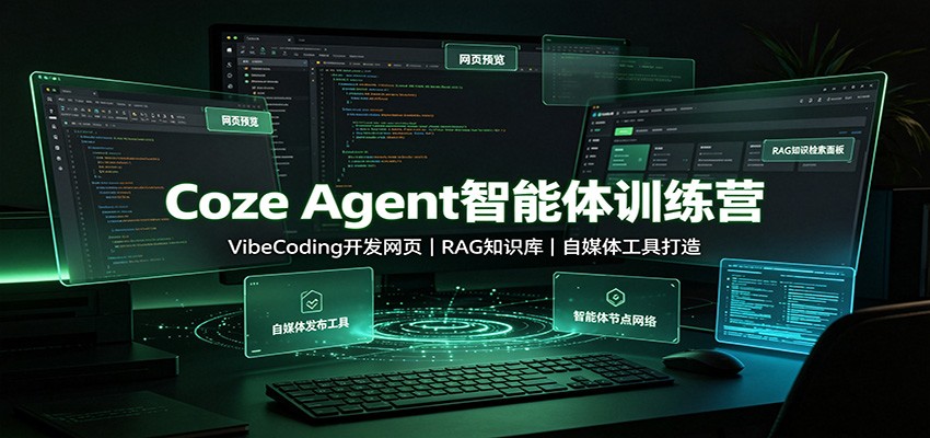 Coze Agent智能体训练营:VibeCoding开发网页,RAG知识库,自媒体工具打造-宇文网创