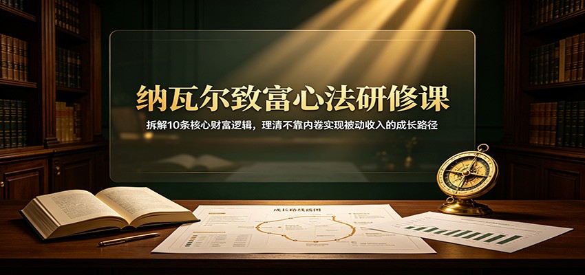 纳瓦尔致富心法研修课:拆解10条核心财富逻辑,理清不靠内卷实现被动收入的成长路径-宇文网创
