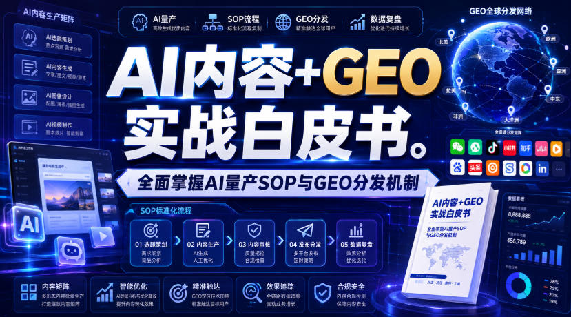 AI内容+GEO实战白皮书,全面掌握AI量产SOP与GEO分发机制【文档】-宇文网创