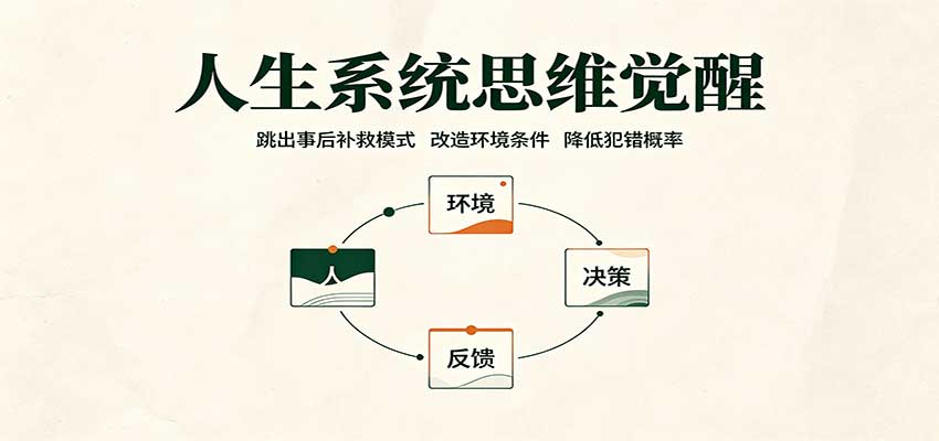 人生系统思维觉醒:跳出事后补救模式,改造环境条件,降低犯错概率-宇文网创