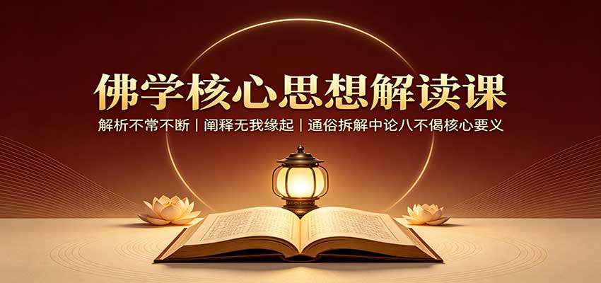 佛学核心思想解读课：解析不常不断，阐释无我缘起，通俗拆解中论八不偈核心要义-宇文网创