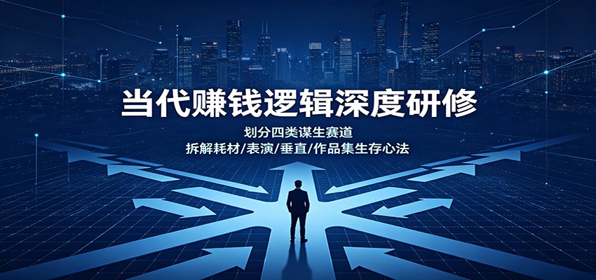 当代赚钱逻辑深度研修：划分四类谋生赛道，拆解耗材/表演/垂直/作品集生存心法-宇文网创