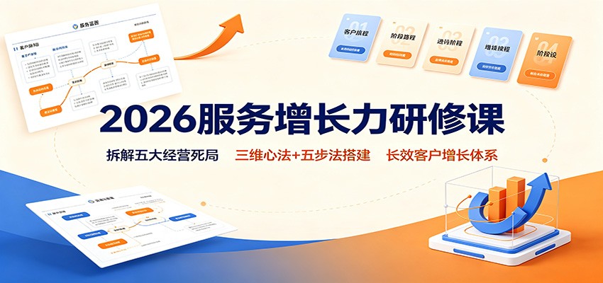 2026服务增长力研修课:拆解五大经营死局,三维心法+五步法搭建长效客户增长体系-宇文网创