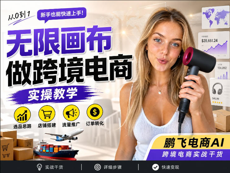【跨境电商必备】AI无线画布制作商品宣传视频，四步搞定，无线画布工作流，操作简单好上手-宇文网创