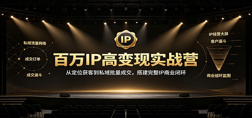 百万IP高变现实战营：从定位获客到私域批量成交，搭建完整IP商业闭环-宇文网创
