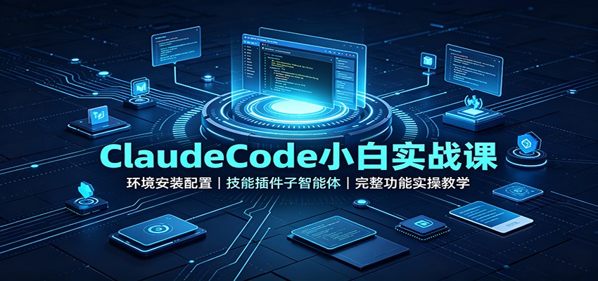 ClaudeCode小白实战课:环境安装配置,技能插件子智能体,完整功能实操教学-宇文网创