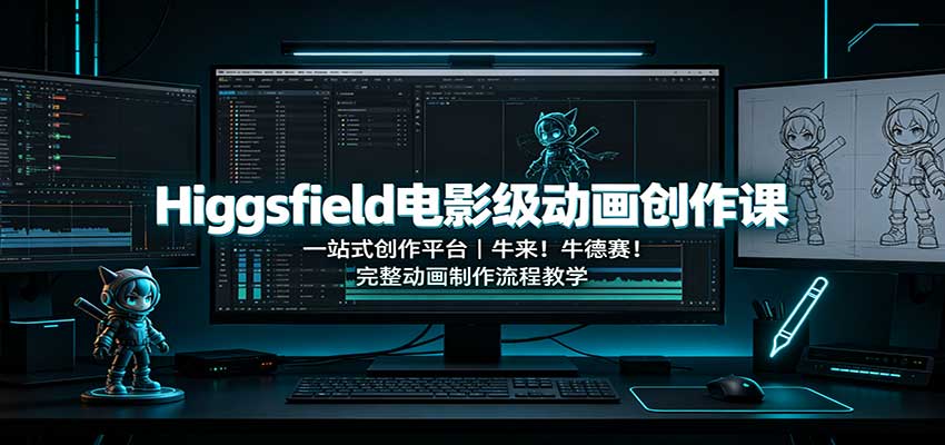 Higgsfield电影级动画创作课：一站式创作平台，牛来！牛德赛！完整动画制作流程教学-宇文网创