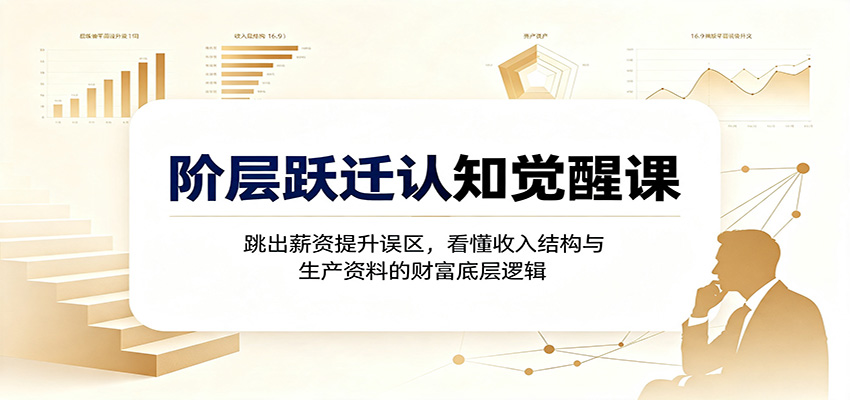 阶层跃迁认知觉醒课:跳出薪资提升误区,看懂收入结构与生产资料的财富底层逻辑-宇文网创