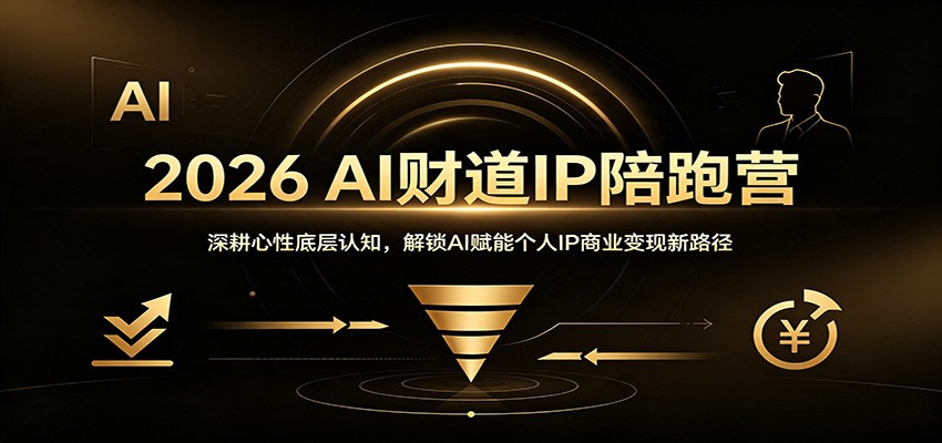 2026 AI财道IP陪跑营:深耕心性底层认知,解锁AI赋能个人IP商业变现新路径-宇文网创